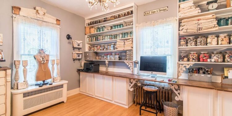 Craft Room Organization Tips with Vintage and Upcycled Items